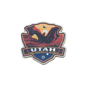 Utah the Behive State Arches Flag Magnet